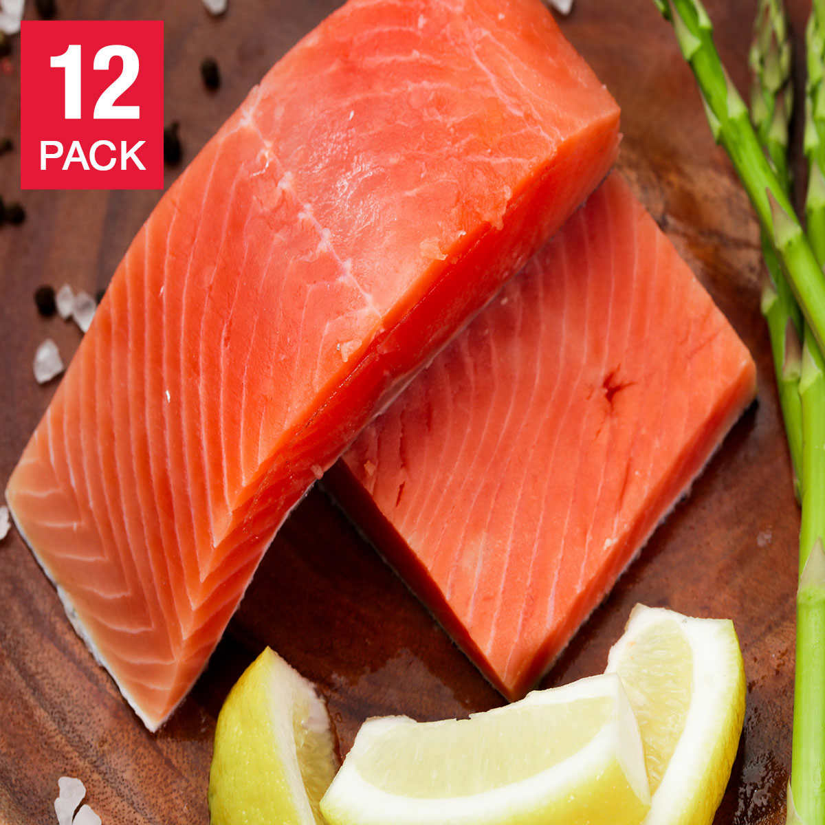 Northwest Red King Salmon Portions, 12 Total Count, 1 Case