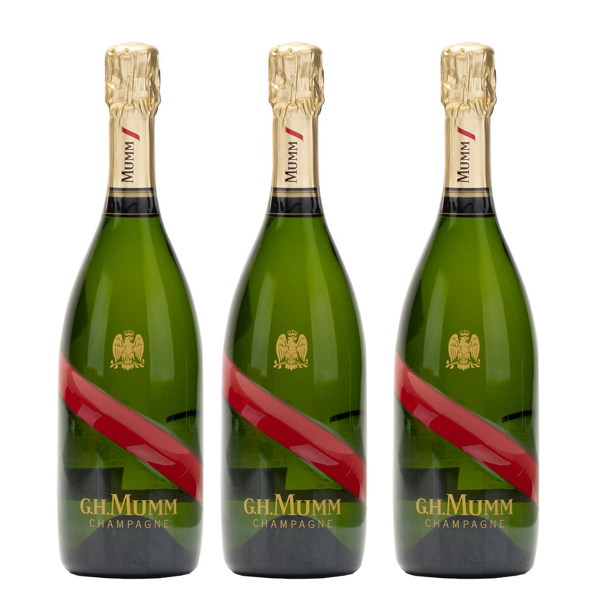 G.H Mumm Grand Cordon Brut Champagne gift set with 2 glasses 750ml