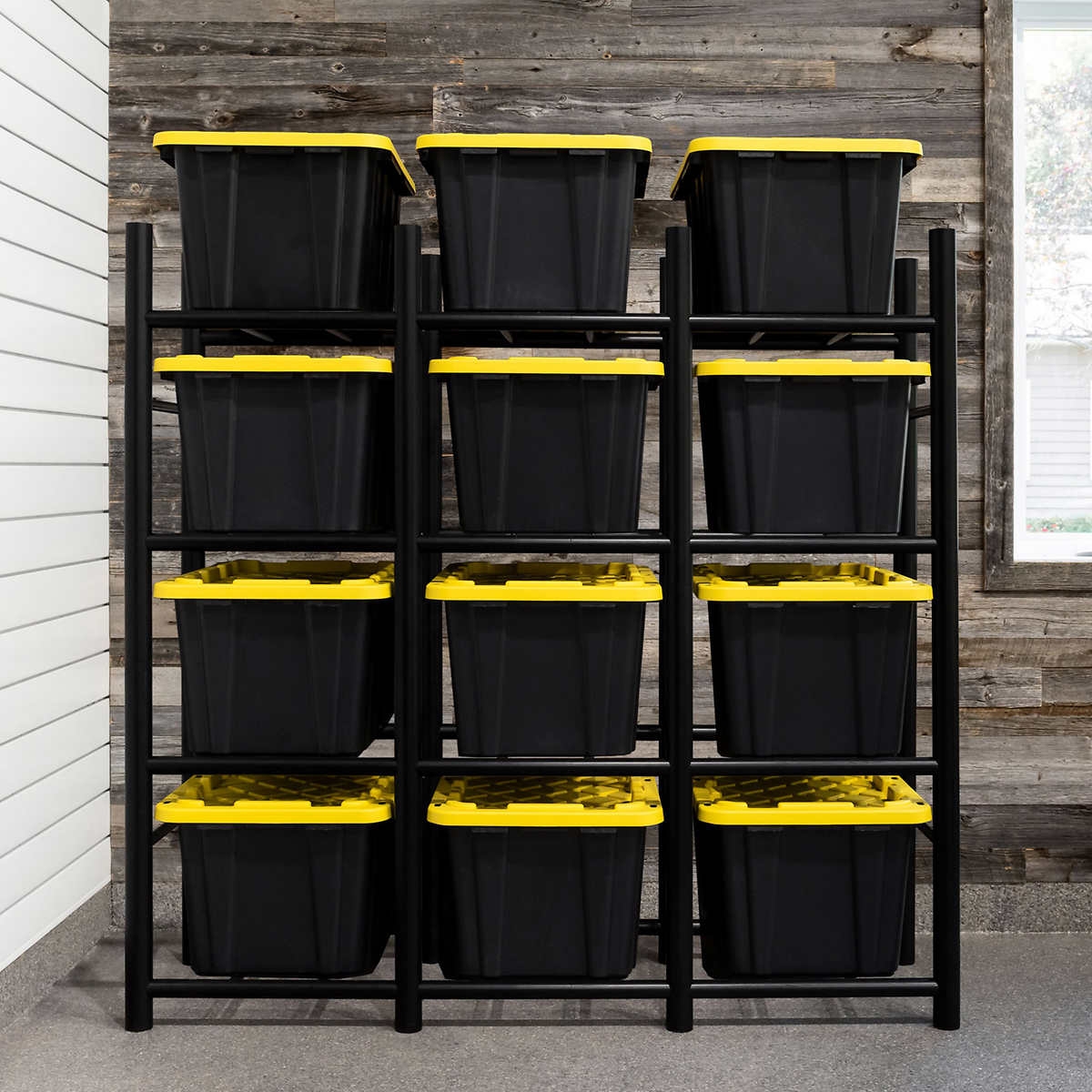 4-Tier Resin Storage Shelves Garage Shelving Organizer Heavy Duty