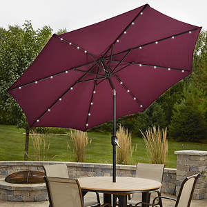 9 Solar Led Lighted Patio Umbrella Color Out Of Stock Stoneberry