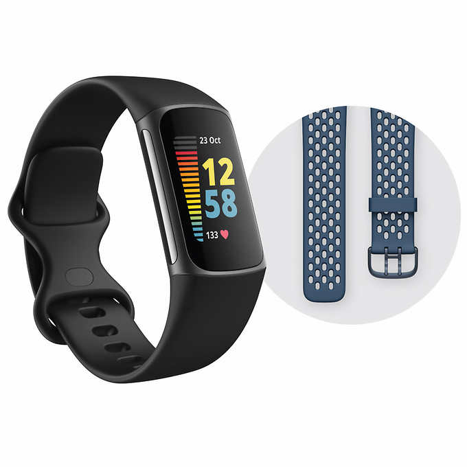 Fitbit Charge 5 Fitness and Tracker - Additional Band Included | Costco