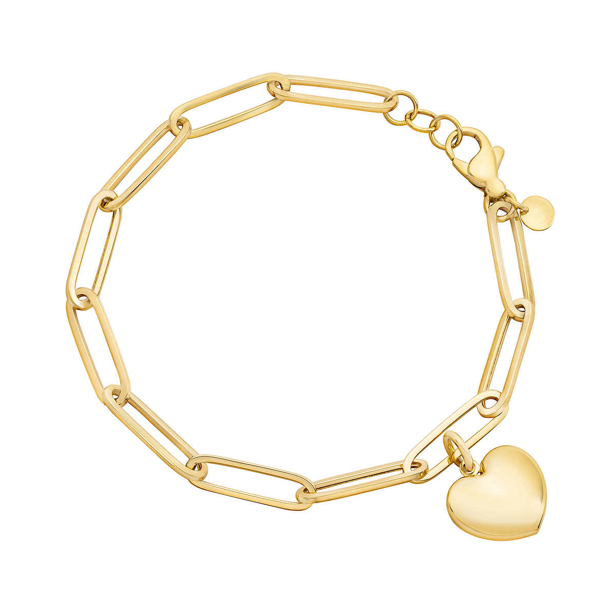 Made in Italy Heart Link Bracelet with Small Heart Lock