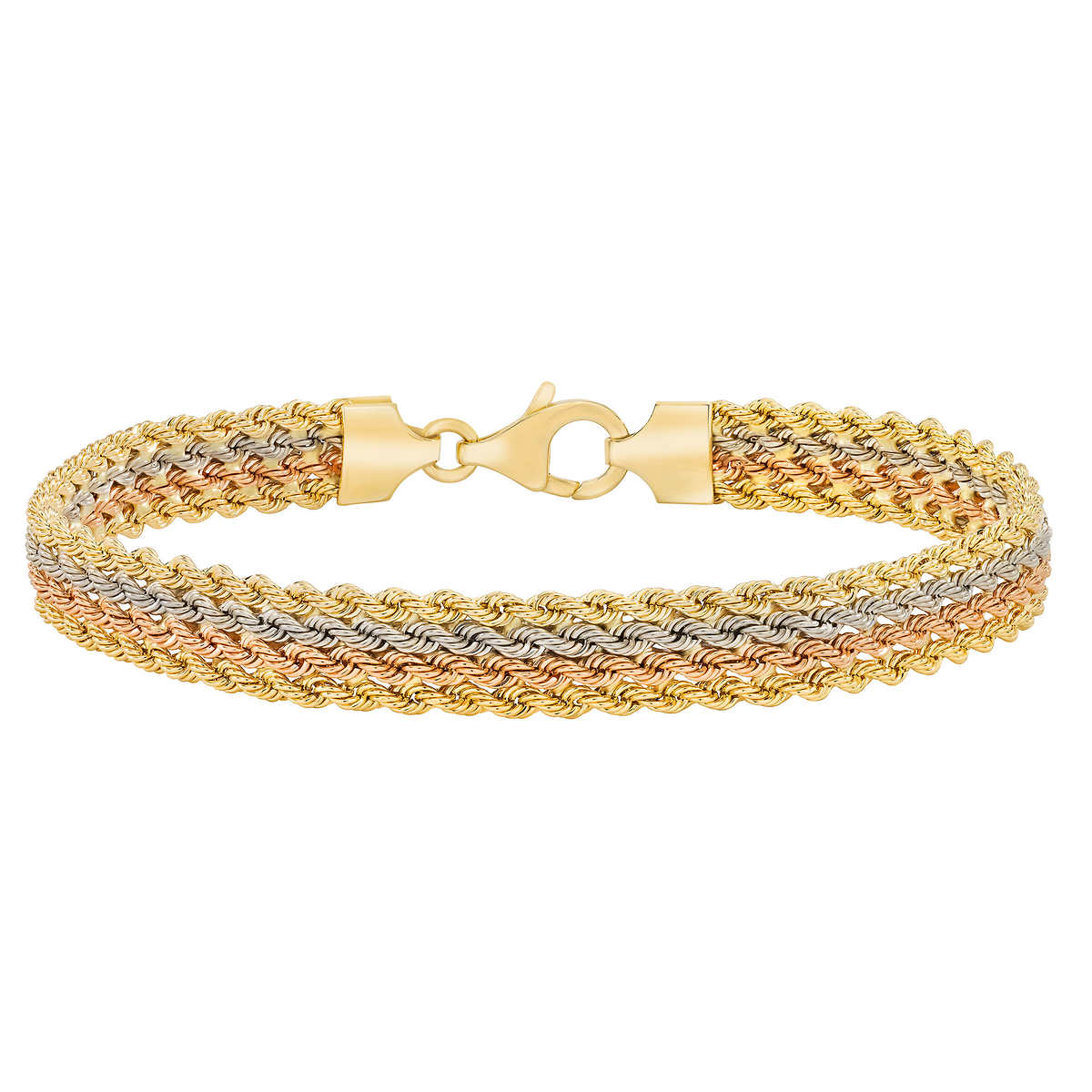14kt Tri-Color Gold Rope Bracelet