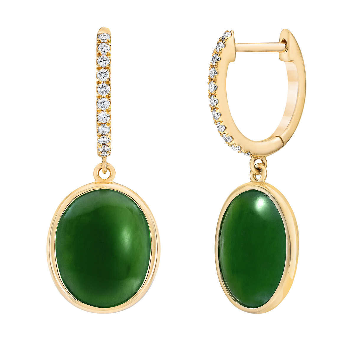 Jade and clearance gold earrings