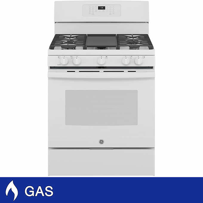 GE 30 Gas Steam/Self Clean Range with Air Fry, Convection, Griddle in  Stainless - JGB735SPSS