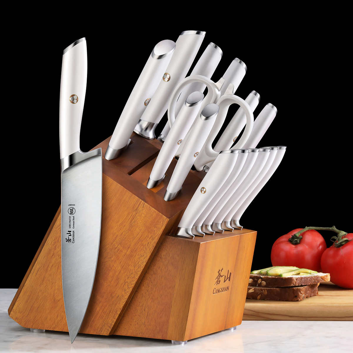 Knife Set, 23 PCS Kitchen Knife Set with Block, Germany High Carbon  Stainless Steel Chef Knife Block Set, Knives Set for Kitchen with Sharpener  