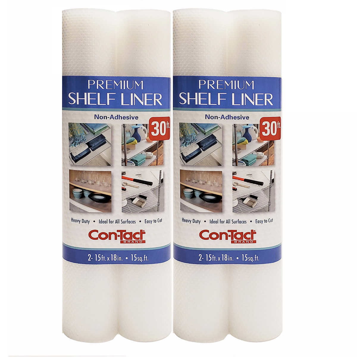 Con-Tact Brand Grip Premium Thick Non-Adhesive Shelf and Drawer Liner, 18 x 10', White