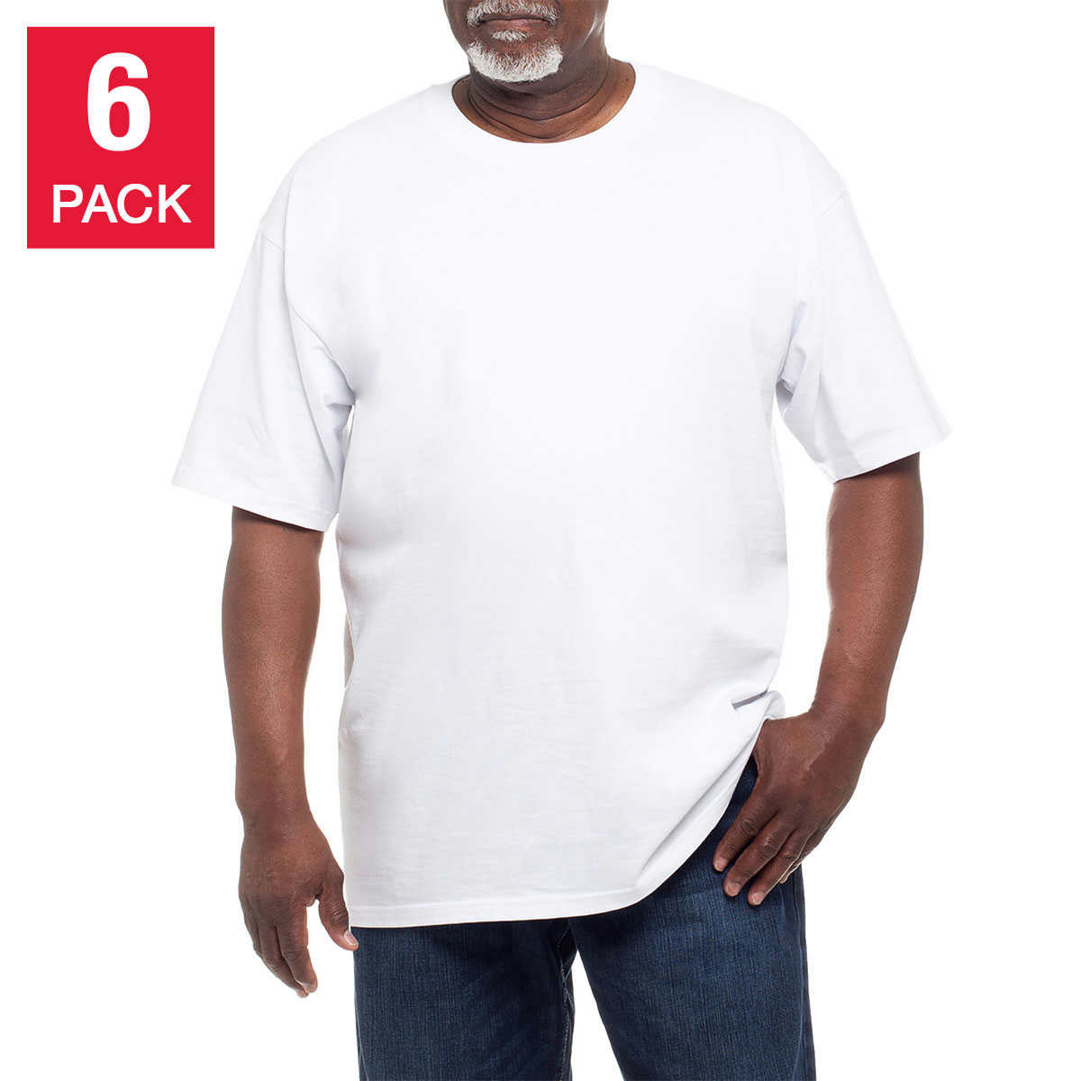 Men's Big Size Crewneck Tagless Undershirt (5 Pack) 