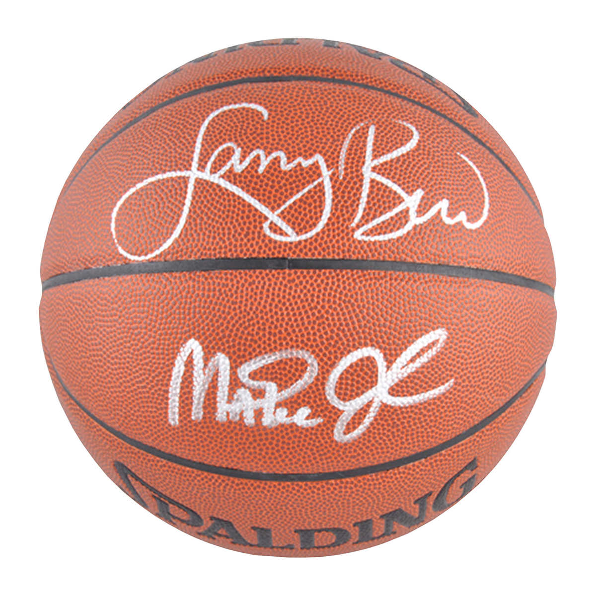 Larry Bird and Magic Johnson Autographed Spalding Indoor / Outdoor  Basketball