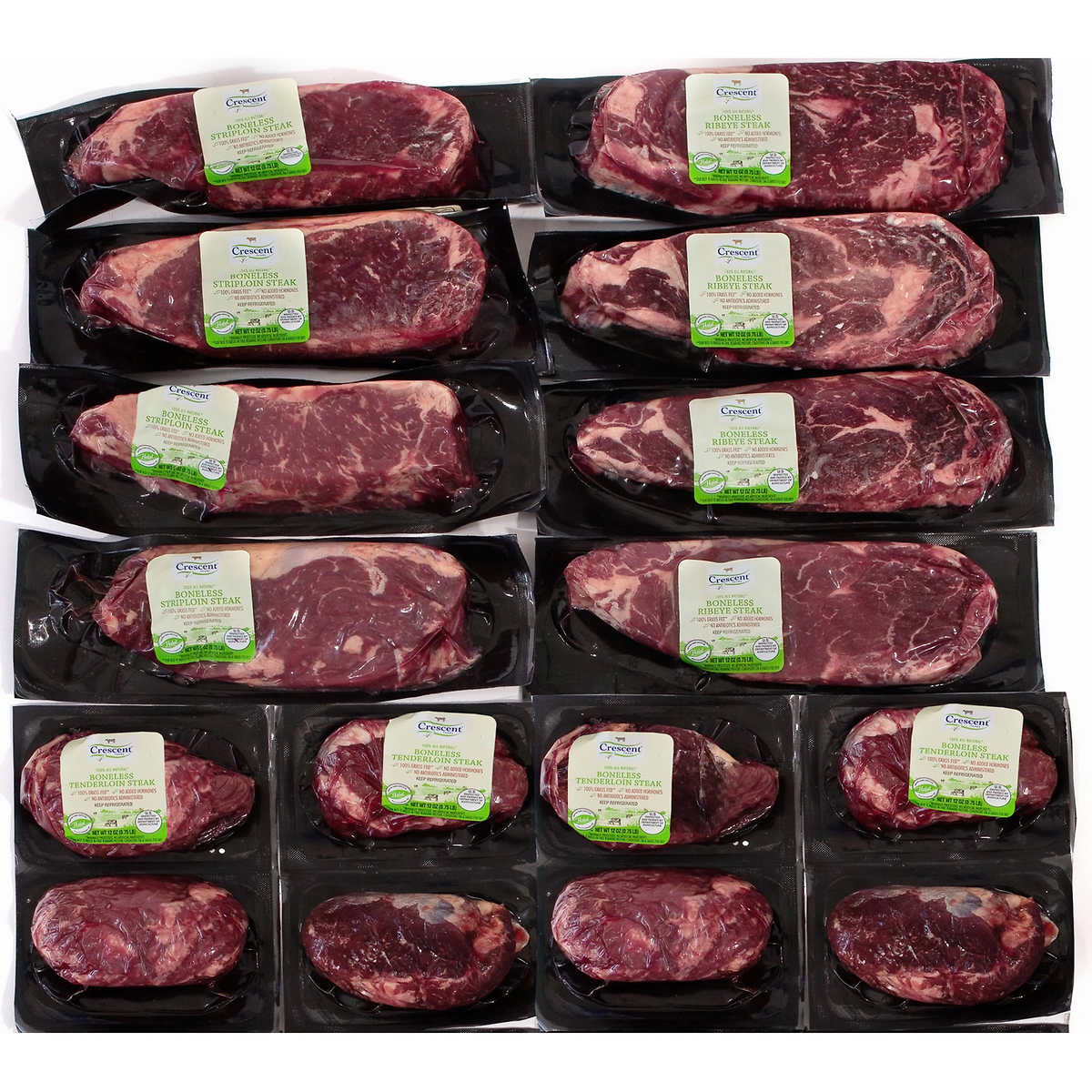 Crescent Foods Halal Hand Cut Steak Locker, 16 Total Packs, 9 Lbs. Total