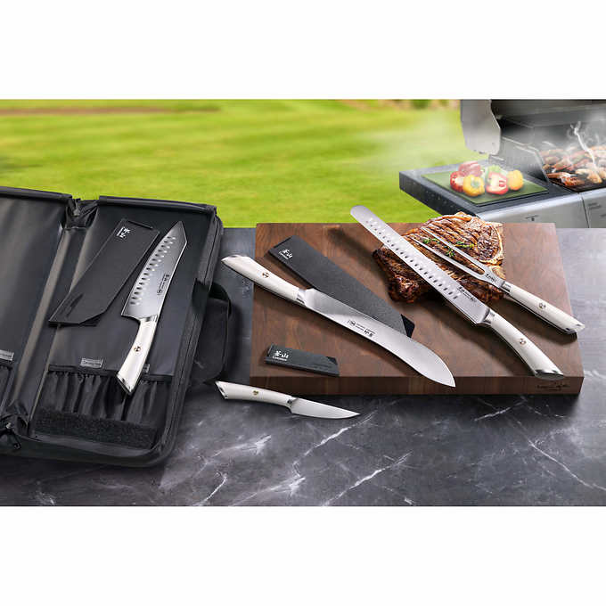Meat Cutting Knives Forks Set Steak Butcher Bbq Supplies Barbecue