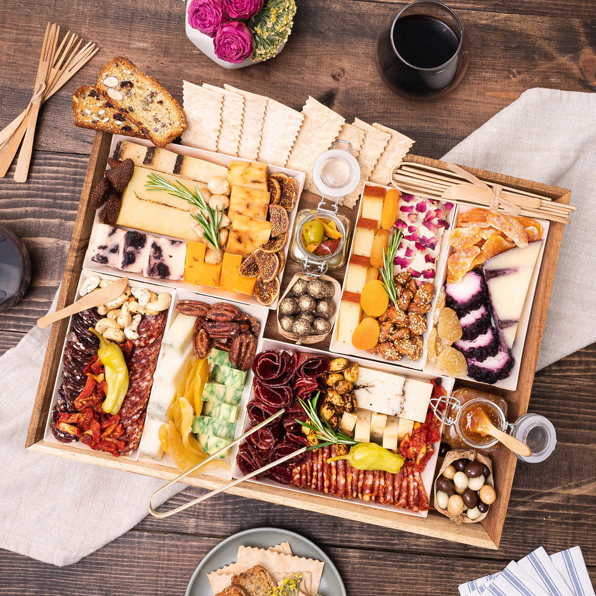 Boarderie Arte Fully-Arranged Charcuterie and Cheese Board Shipped