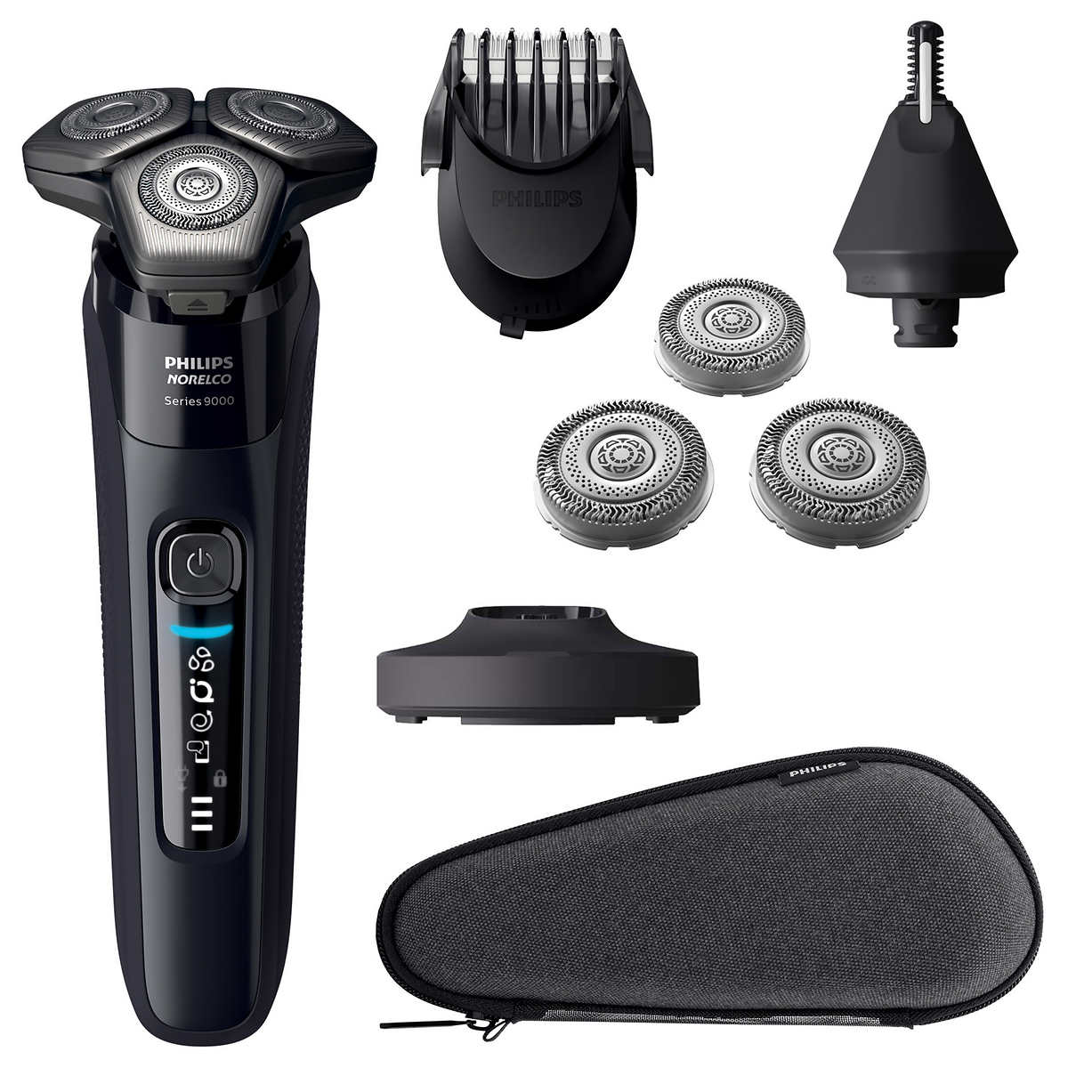 Philips Norelco Prestige Shaver with Qi Charging and Quick Cleaning Pod
