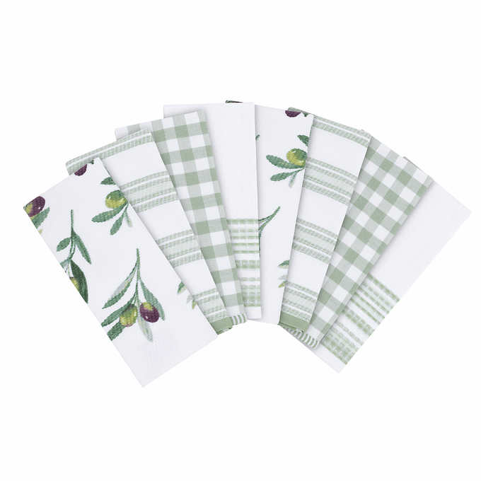 3-Piece Organic Cotton Kitchen Towel Set, Green