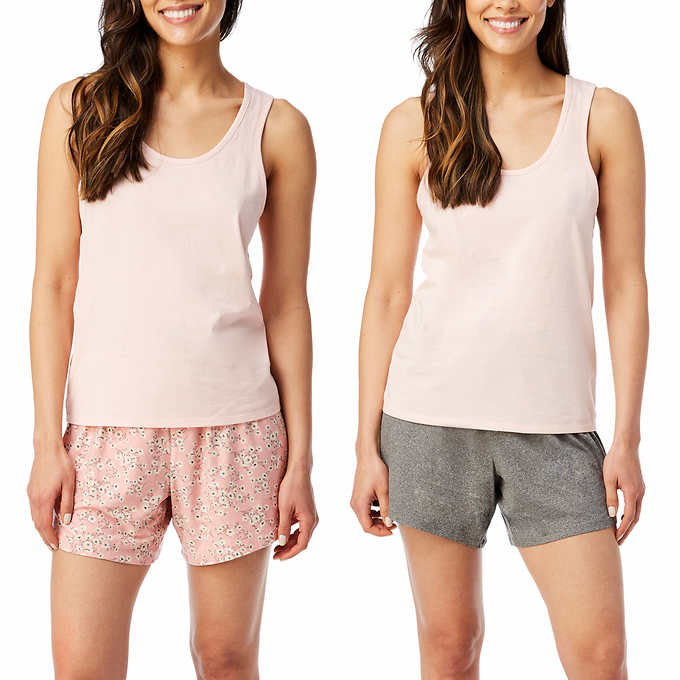 Felina Women's 2-Pc. Printed Muscle Tank Top & Shorts Pajamas Set