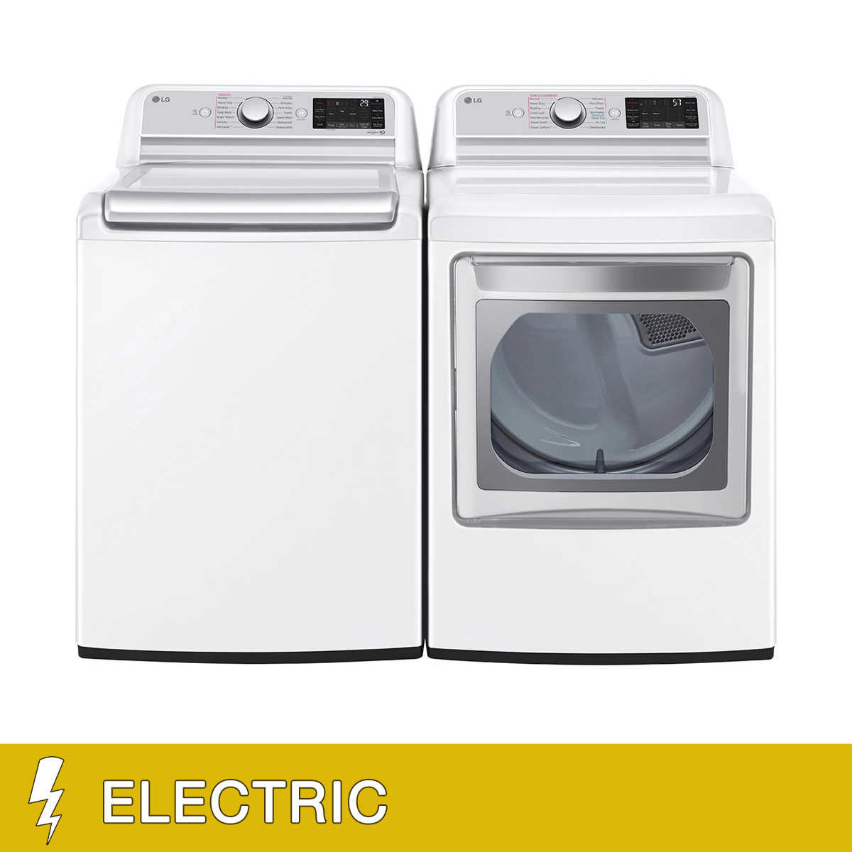 LG 5.0 cu. ft. Front Load Washer with TurboWash 360 and 7.4 cu. ft.  ELECTRIC Dryer with TurboSteam and Built-In Intelligence