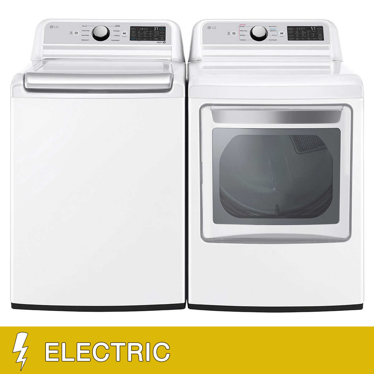 LG 4.5 cu. ft. Smart Front Load Washer with TurboWash 360 and 7.4 cu. ft.  ELECTRIC Dryer with AI Sensor Dry and TurboSteam