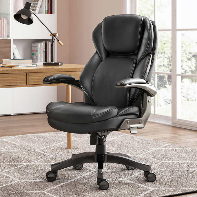 Modern High Back with Headrest Office Mesh Chair Tilt Arms Lumber Support Large Base Adjustable Swivel Task Executive All Black