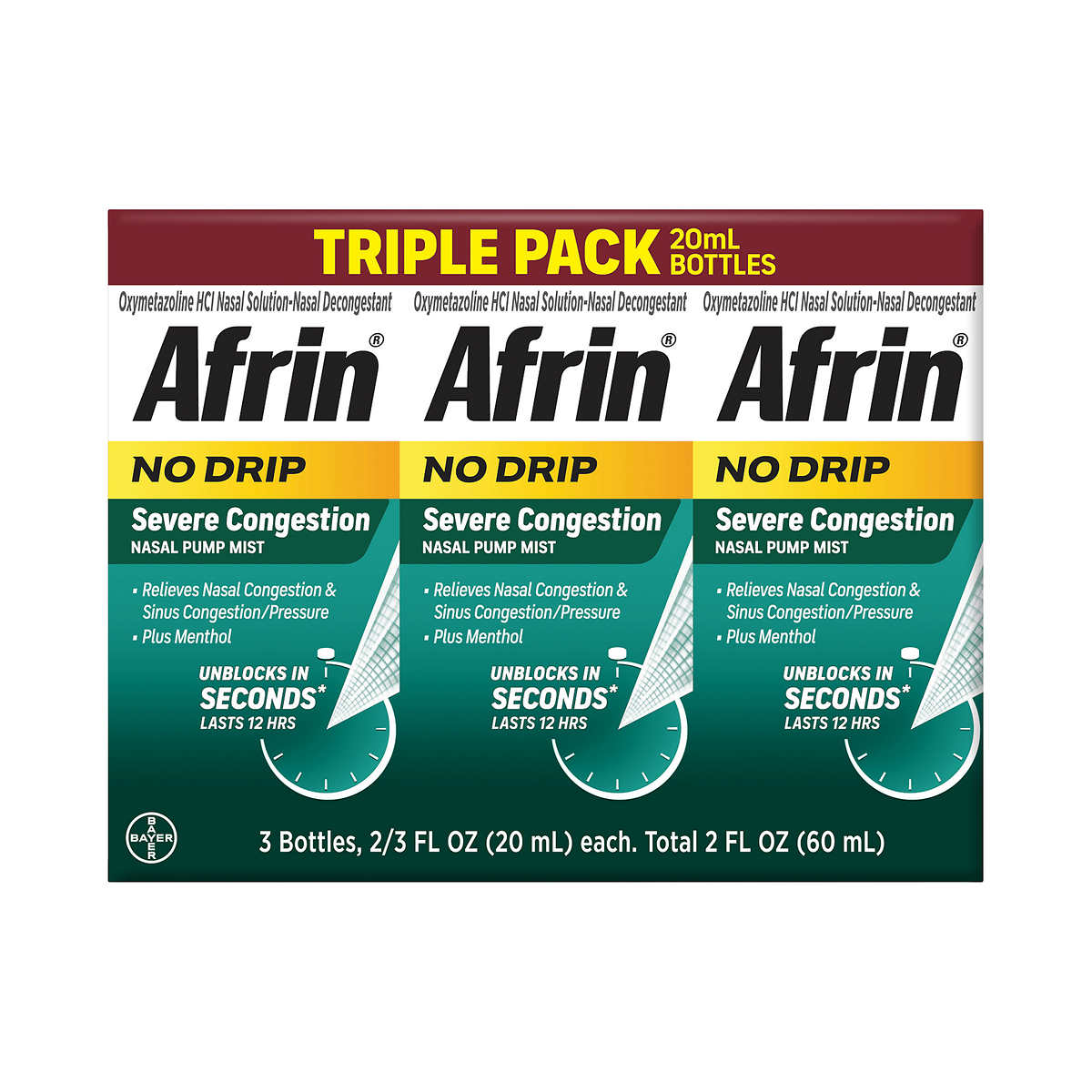 Reseñas de clientes: Afrin No Drip - Descongestionante nasal con  atomizador, para la congestión grave, 0.5 oz - CVS Pharmacy