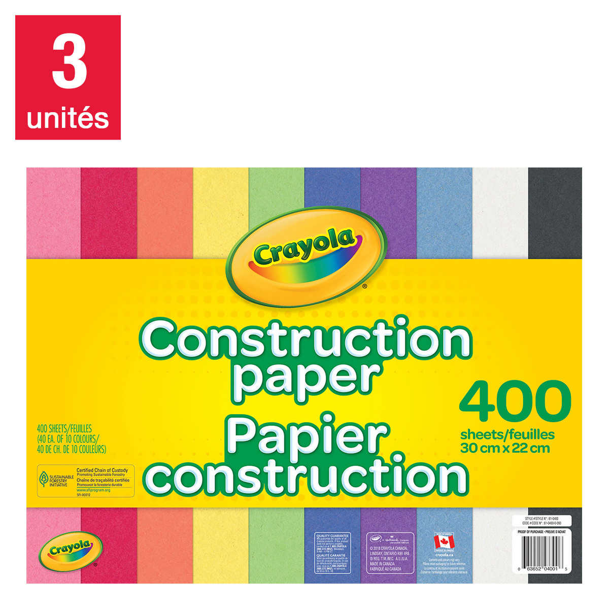 crayola ensemble de 3 paquets 400 feuilles papier construction costco coloriage chien