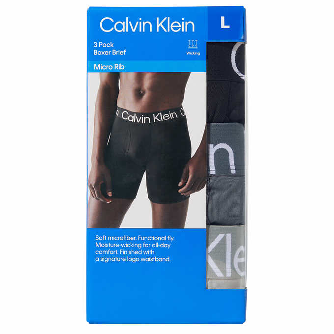 Calvin Klein Men\'s Micro Rib Boxer Brief 3pk | Costco