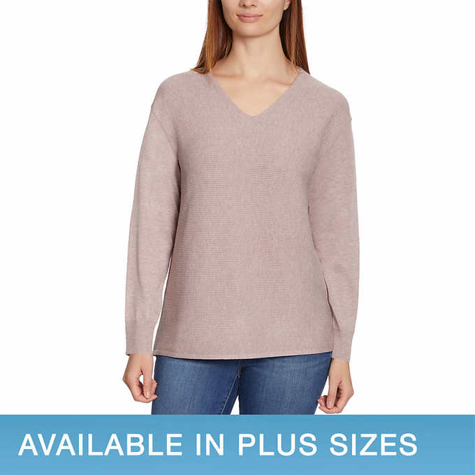 Ella Moss Ladies' Ribbed V-Neck Sweater