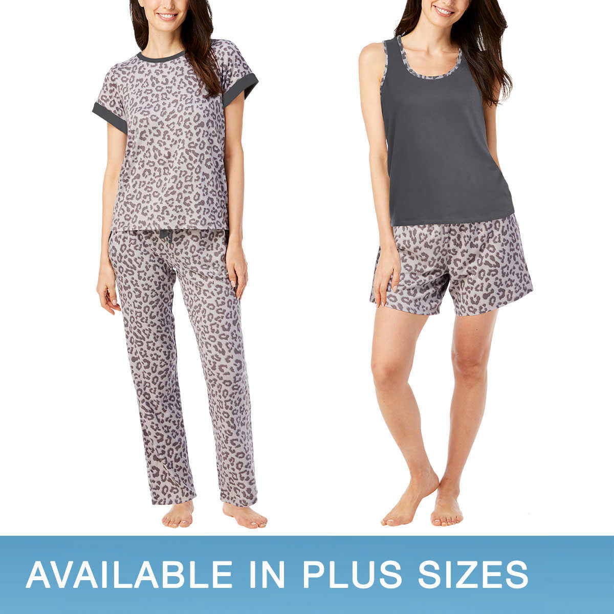Lucky Brand Women's Pajama Set 4 Piece Sleep Shirt, Tank Top, Pajama Pants,  Lounge Shorts (Navy,M) 