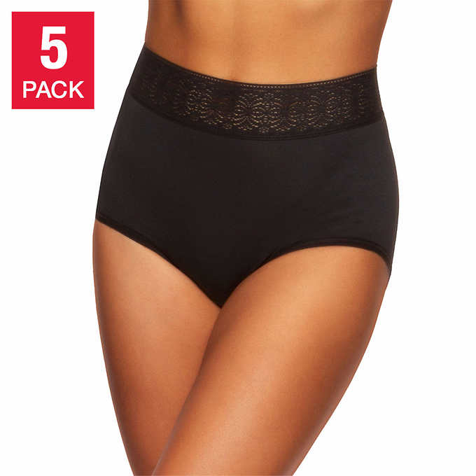 Black Bow Women's 5 Pack Seamless Microfiber Hipster Panties – Biggybargains