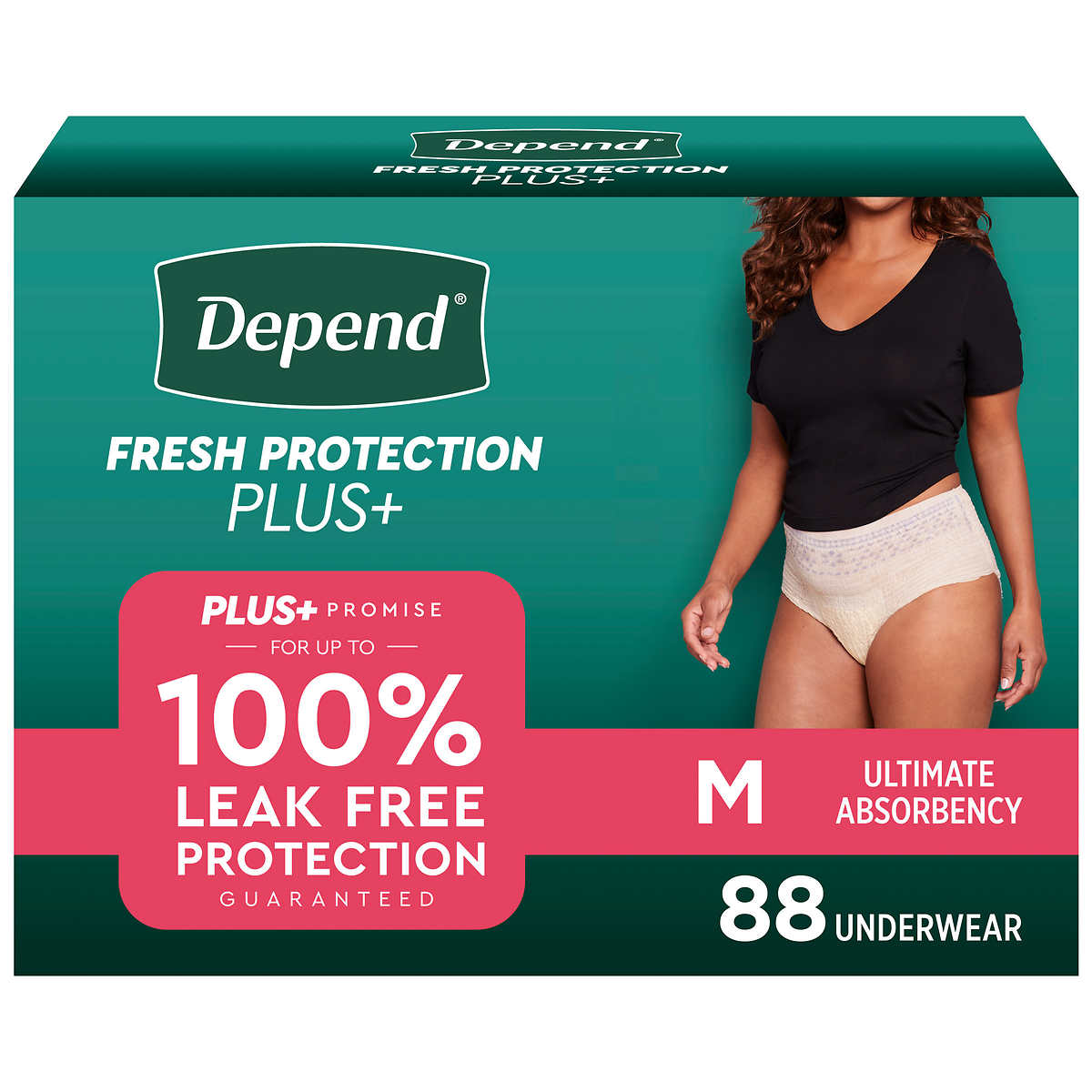 Depend FIT FLEX Protection Plus Ultimate Underwear SIZE Medium 88 ct  Damaged Box 36000523768