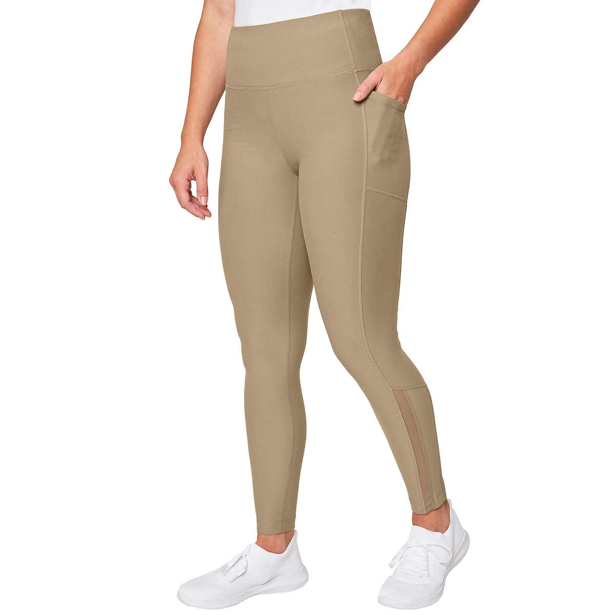  Women's 2PK French Laundry Sport Cellphone Pocket and Zip  Leggings Pants