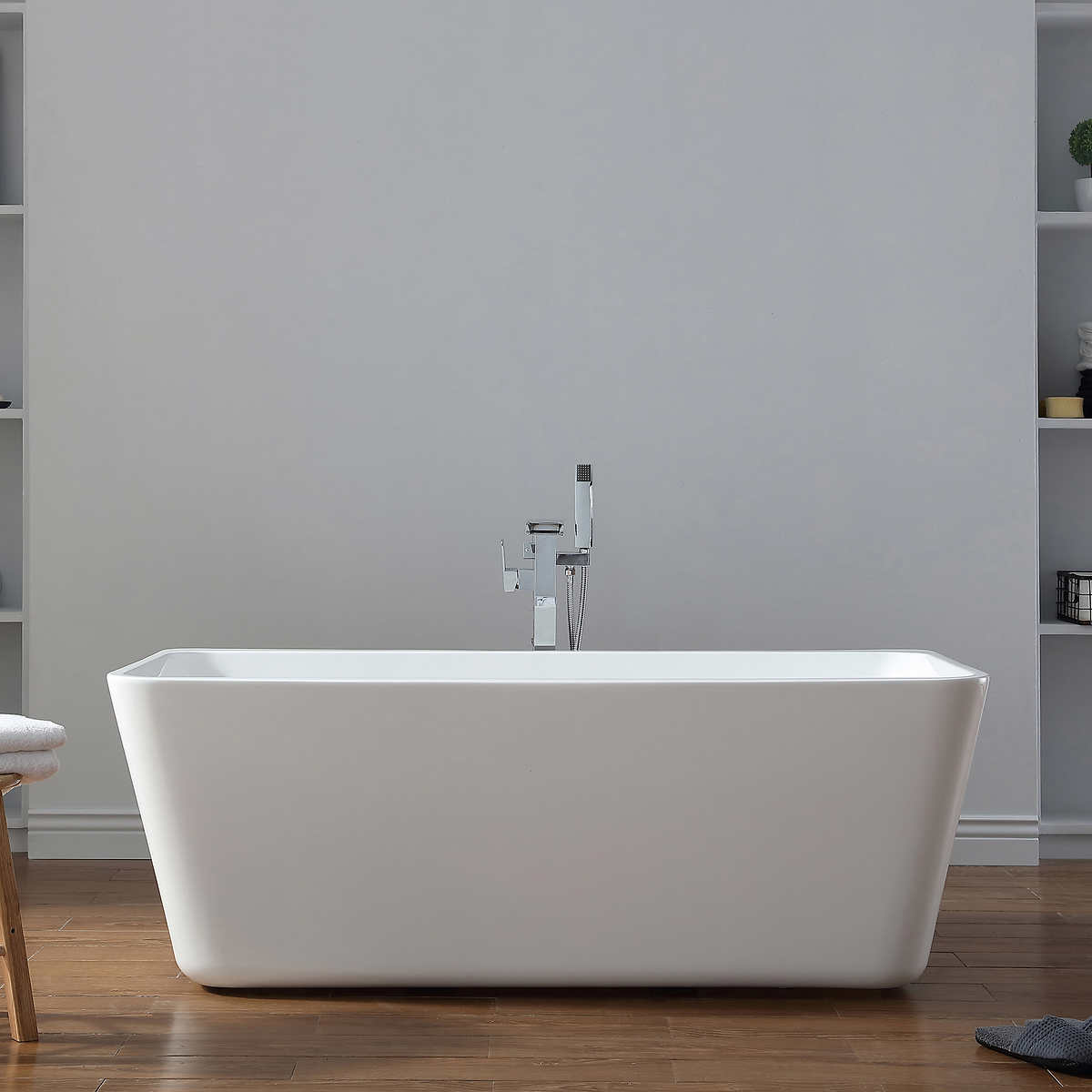 OVE Decors Vega 63 Freestanding Bathtub with Center Drain