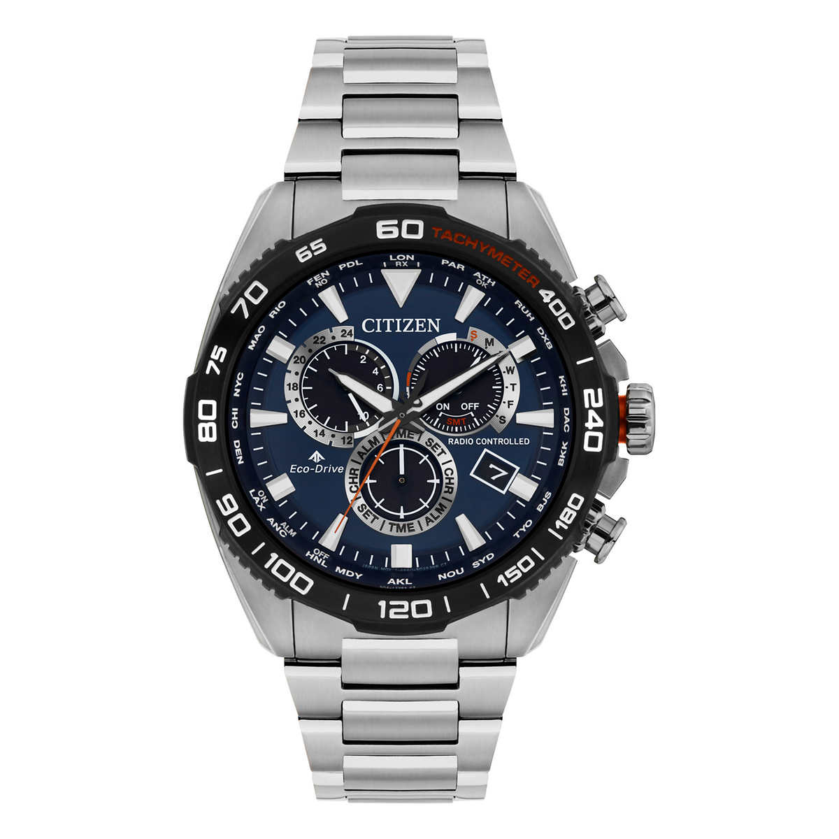 Citizen Eco-Drive Promaster Land Atomic Stainless Steel Quartz Mens Watch