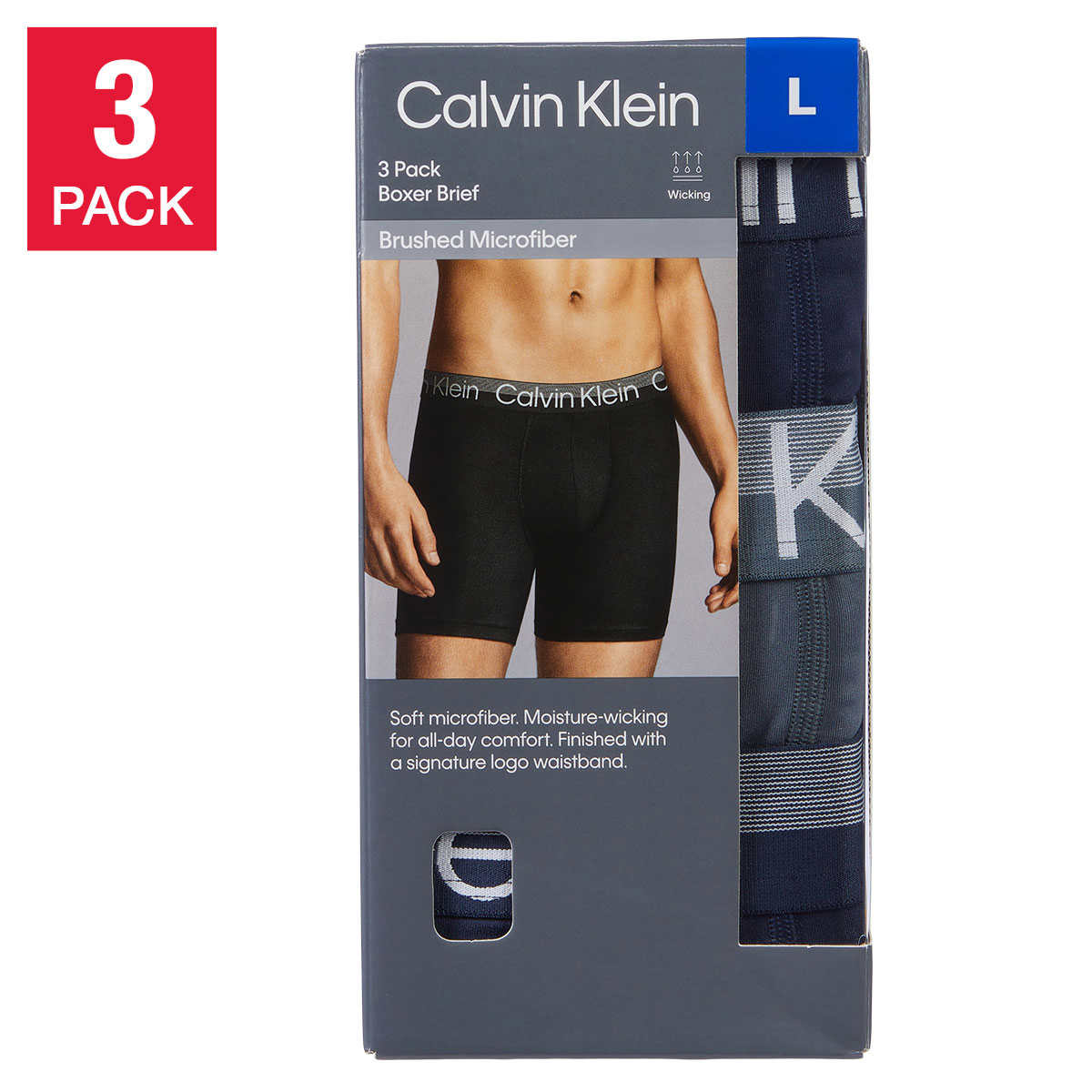 Calvin Klein Men's CK Underwear Hip Brief - 3 Pack in Black/Blue