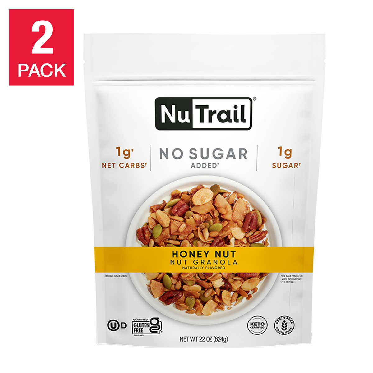 NuTrail Keto Nut Granola Honey Nut 2-pack (22 oz. each)