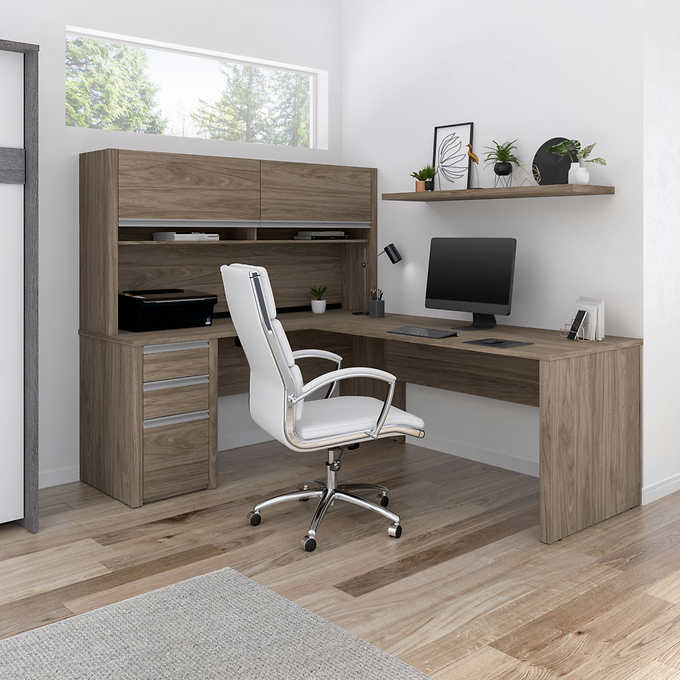 60 Inch Large Corner Desk,L-shaped Desk with Storage Cabinet