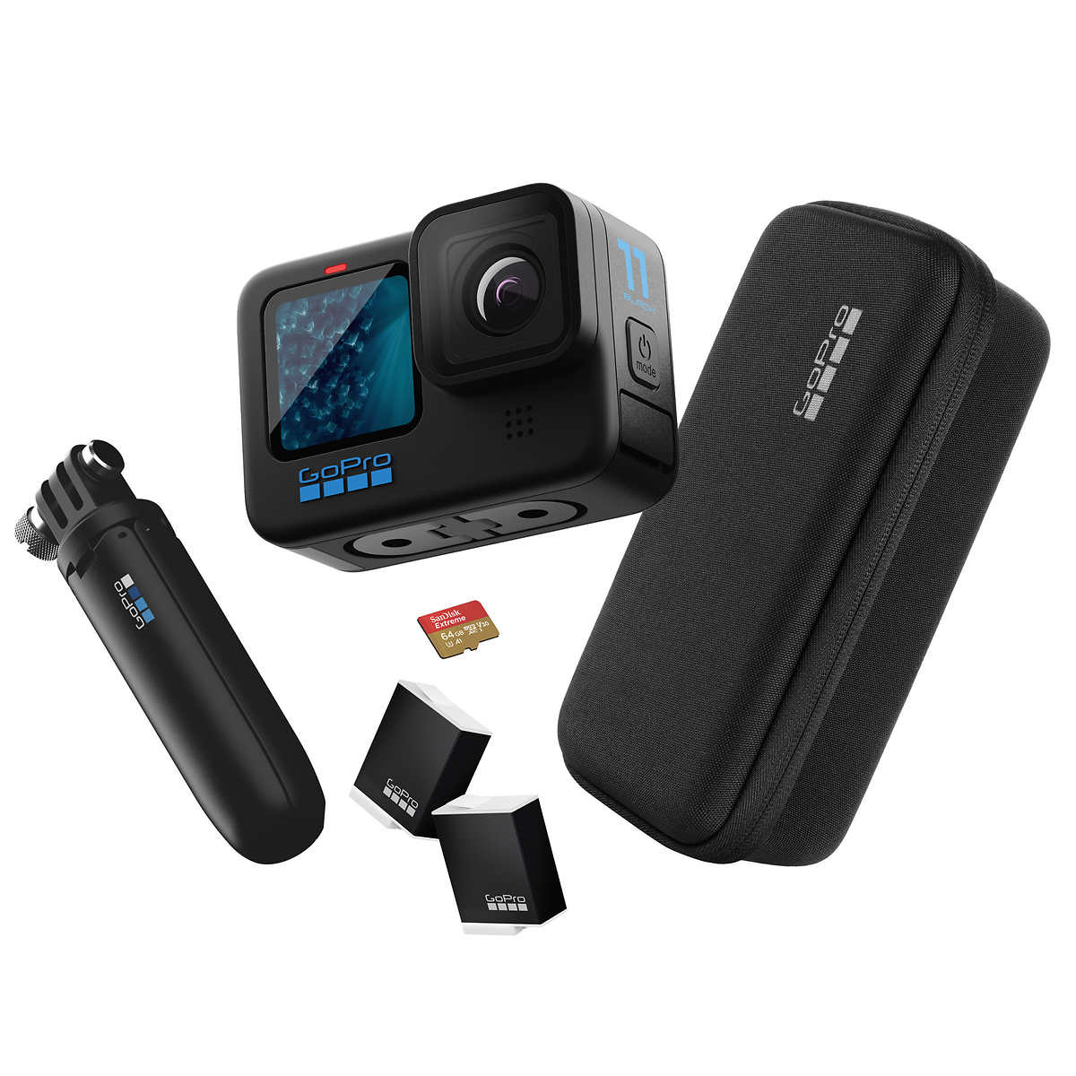 GoPro HERO10 Black with FREE SanDisk Extreme 64GB SD Card and UPGRADED  Enduro Rechargeable Battery