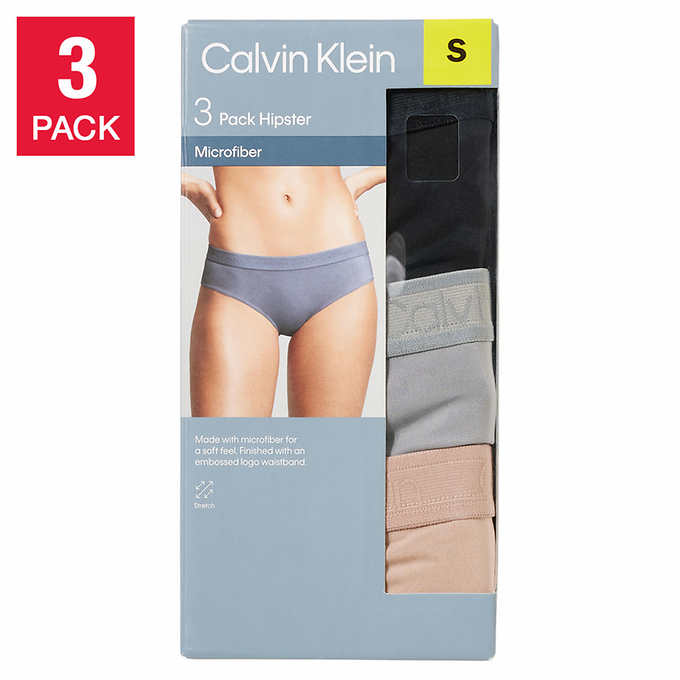 Calvin Klein CK women's Modern Brief underwear 3-pack Grey Nude Black S