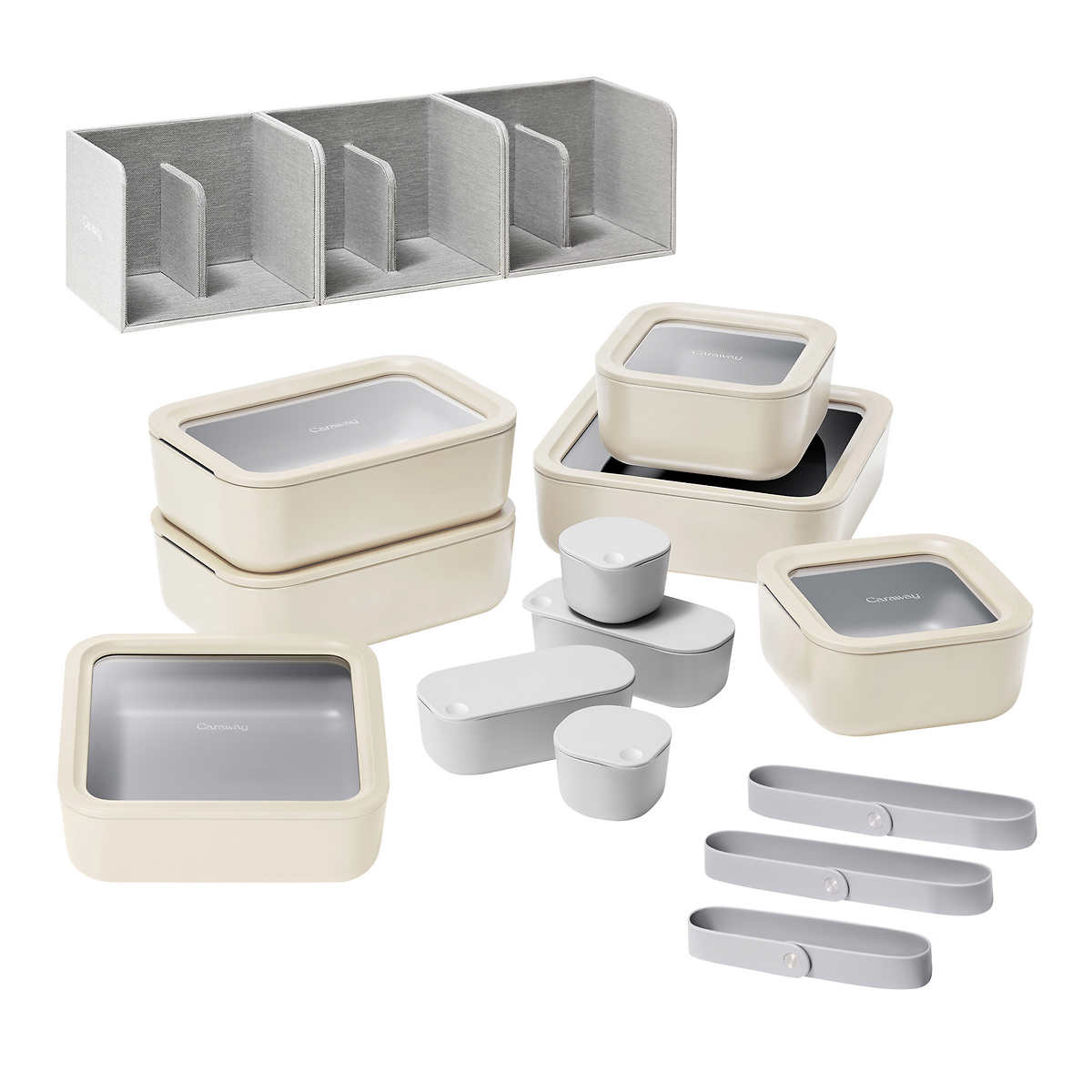 Caraway Dot Containers in Gray (Set of 4)