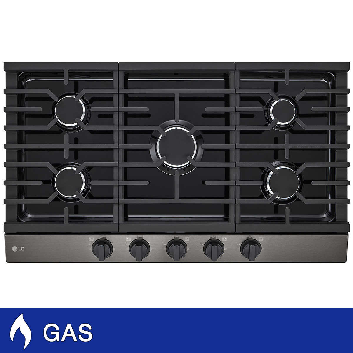 LG 30 Smart GAS Cooktop with Ultraheat 22K BTU Dual Burner and LED Knobs Stainless Steel