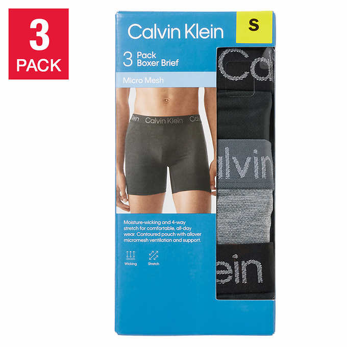 Calvin Klein Men's Microfiber Mesh Boxer Brief (Small, White) at   Men's Clothing store