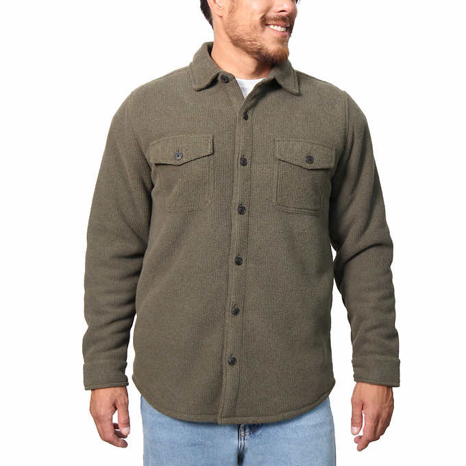 Outdoor Life Sherpa Lined Mens Medium Long Sleeve Gray Button Jacket 