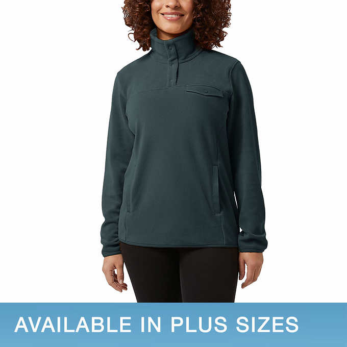 32 Degrees Ladies' Snap Fleece Pullover Top | Costco