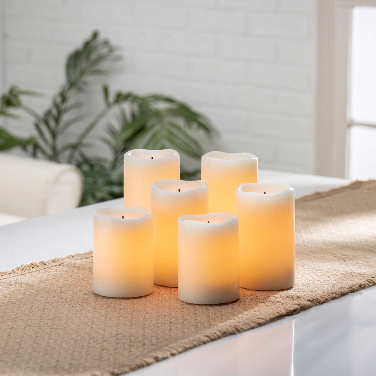 Glow Wick Color Changing Wax LED Candles, 6-piece Set