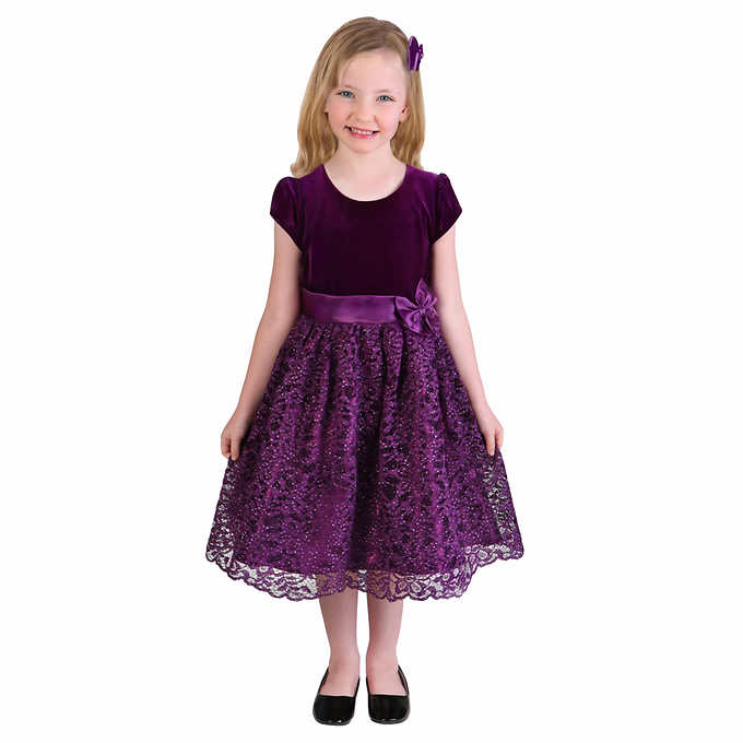 Wholesale long sleeve kids ball gown embroidered children clothing