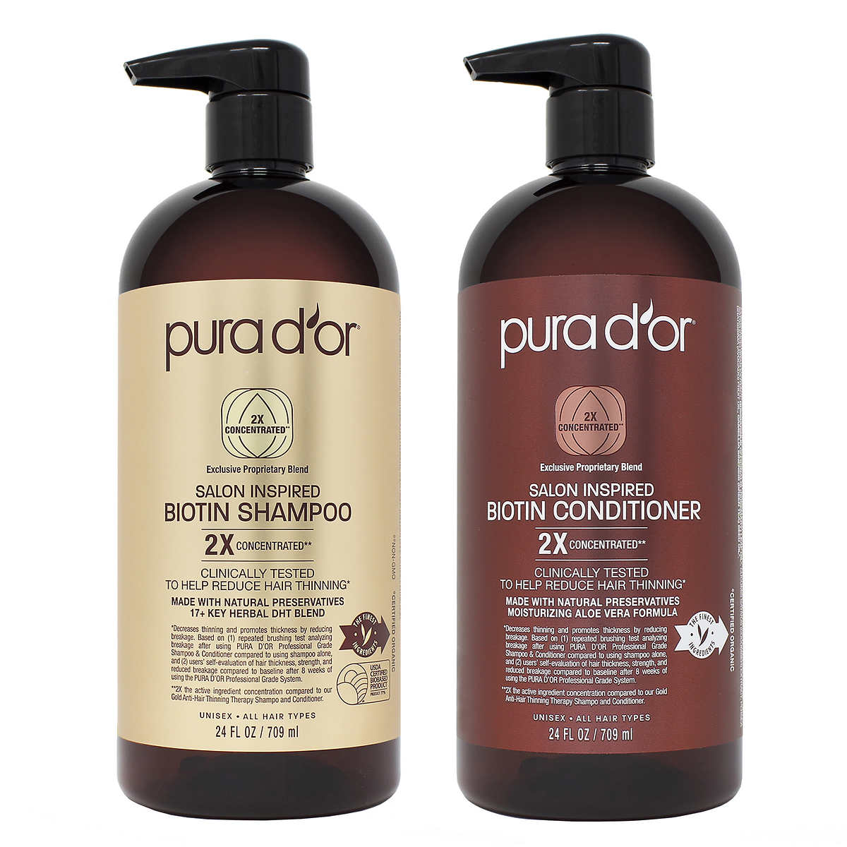 Pura d'or Salon Inspired Biotin Shampoo & Conditioner Duo