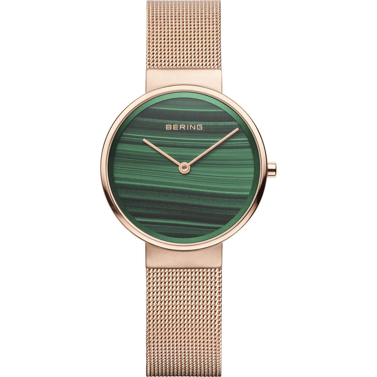 Bering Classic Ladies Rose Tone Stainless Steel Quartz Watch With