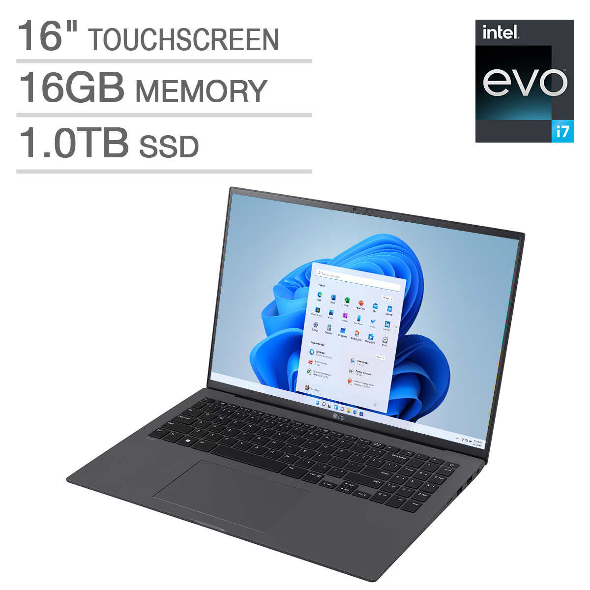 LG gram 16 Intel Evo Platform TouchScreen Laptop - 13th Gen Intel Core  i7-1360P - 2560 x 1600 - Windows 11