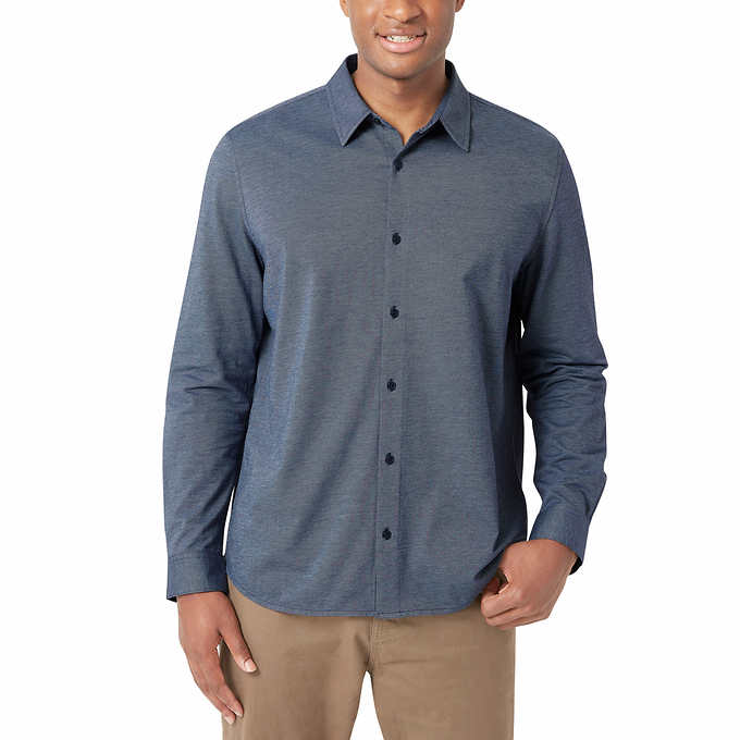 Essential Button Down Collar Casual Shirt - WB Dark Burgundy Stretch Cotton  Poplin