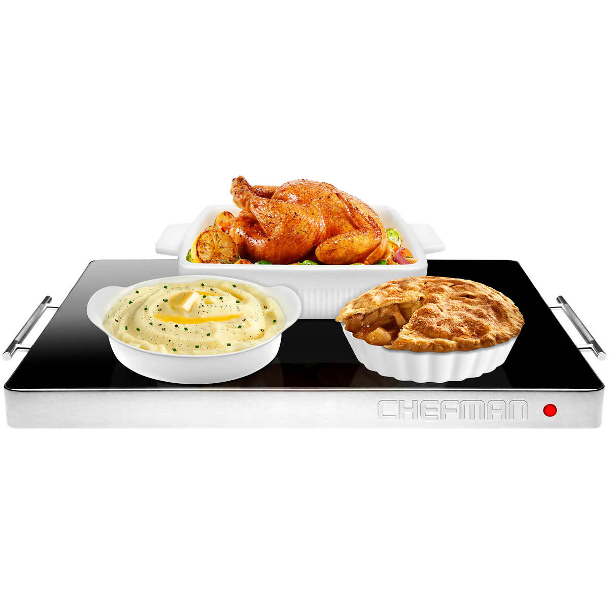 Chefman Long Electric Warming Plate, Stainless Steel & Glass, Black, Size: One Size