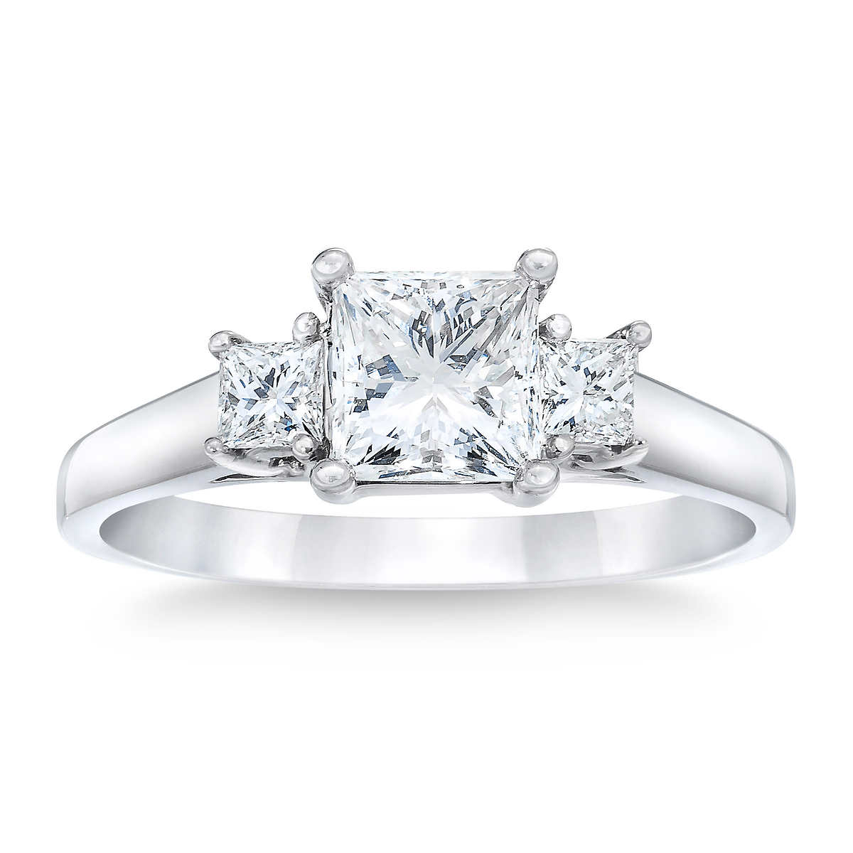 Three Stone Princess Cut Diamond Ring (1.25 ctw) | Costco
